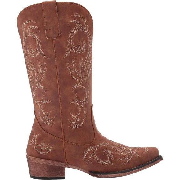 ✨ Roper Casual Boots Women Brown Riley Round Toe Mid Calf Low Heel 1-2 - Picture 6 of 10